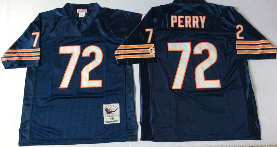 Men NFL Chicago Bears #72 Perry blue style2 Mitchell Ness jerseys->chicago bears->NFL Jersey